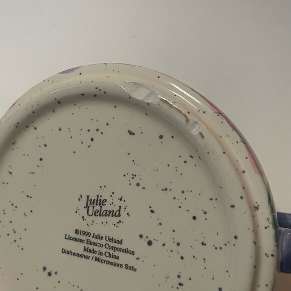 Julie Ueland tea for one 3 piece set floral teapot & cup vintage Enesco 1999 - Picture 8 of 8